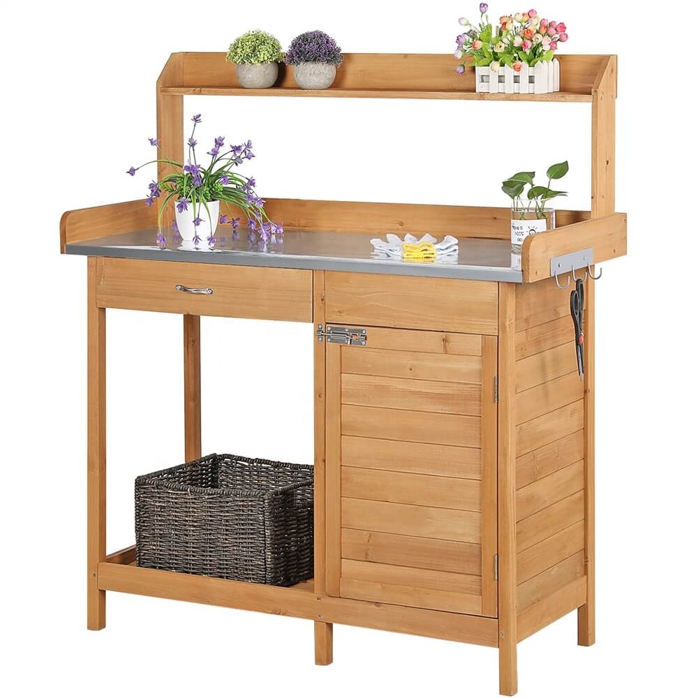 Woodworking Workbench - 야외 가구용 원목 화분 작업대