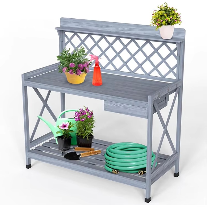 Woodworking Workbench - 목재 화분 심기 작업대 테이블 워크숍