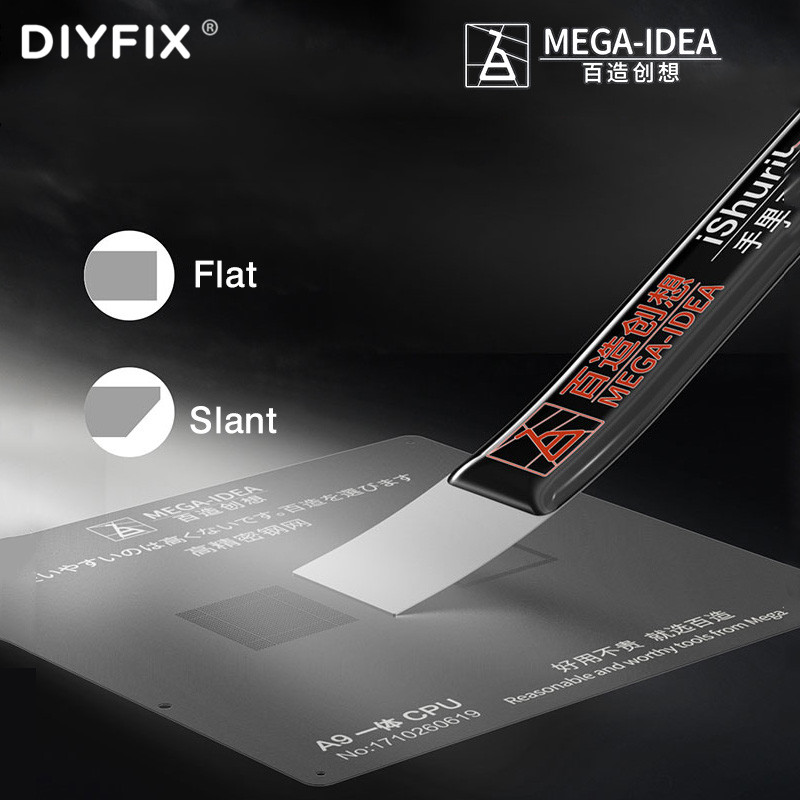 Card Scraper Steel - MEGA-IDEA 납땜 페이스트용 평평한 비스듬한 입,