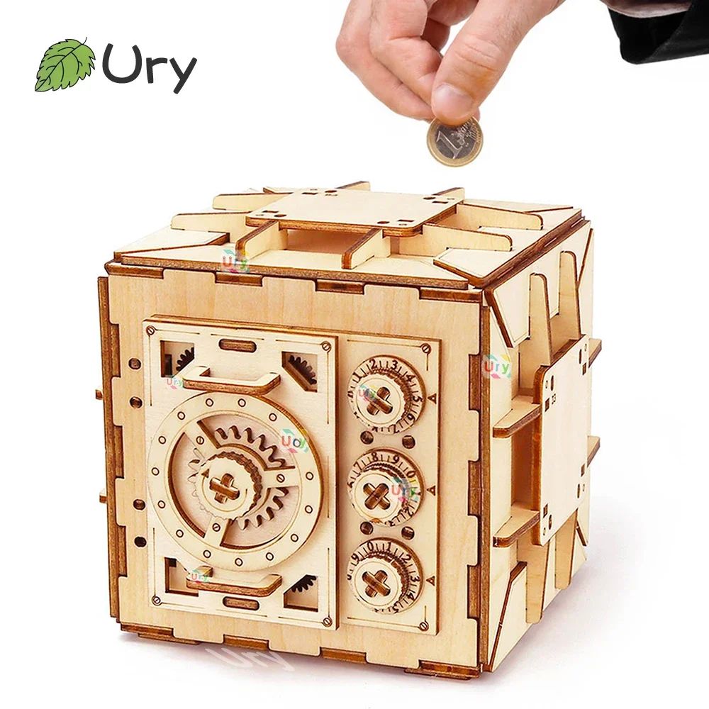URY 3D 나무 퍼즐 암호 보물 돈 상자 돼지 저금통 - Woodworking Women 리뷰 및 가격