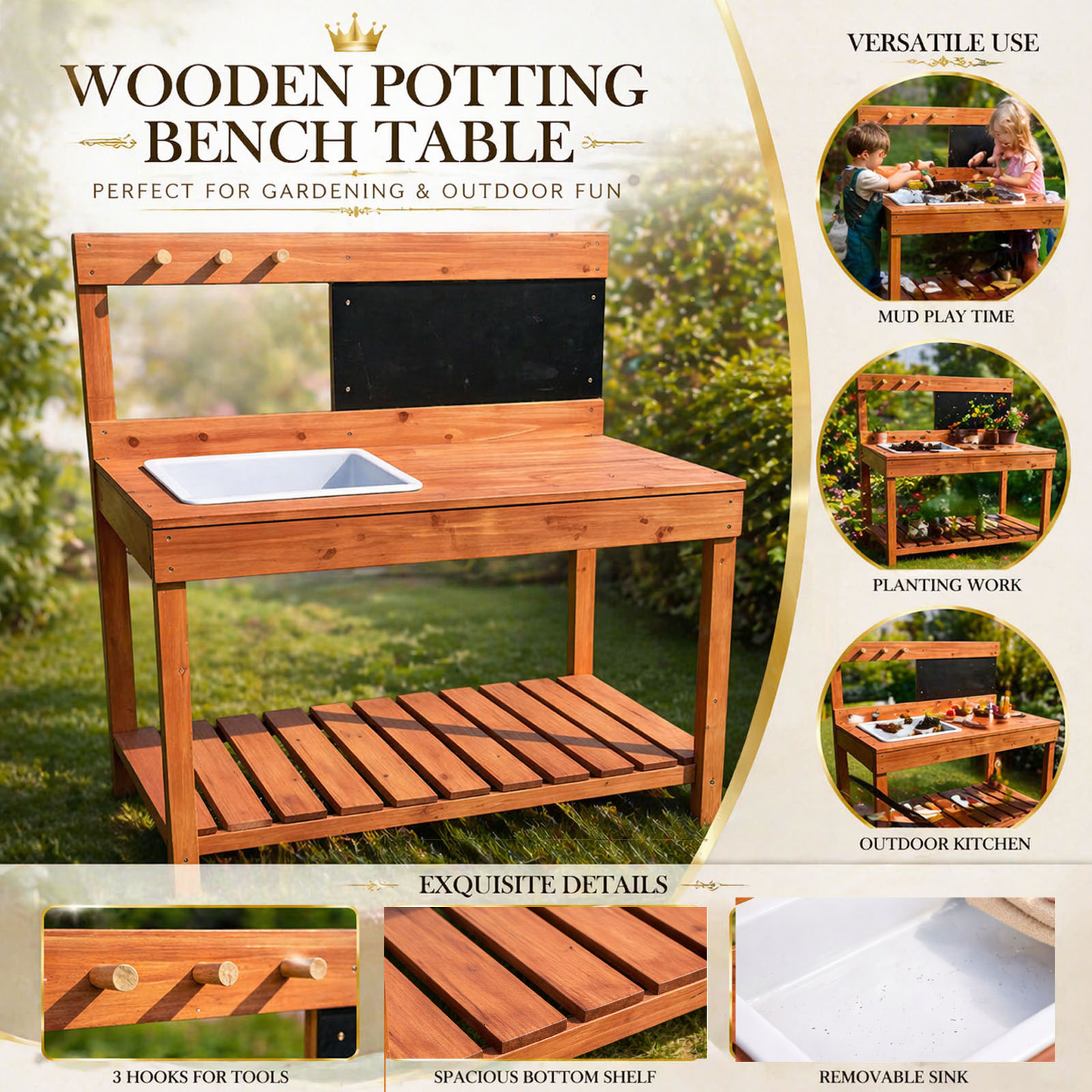 어린이용 나무 화분대, 실내외 정원 재배 테이블, 작업 - Woodworking Workbench 리뷰 및 가격