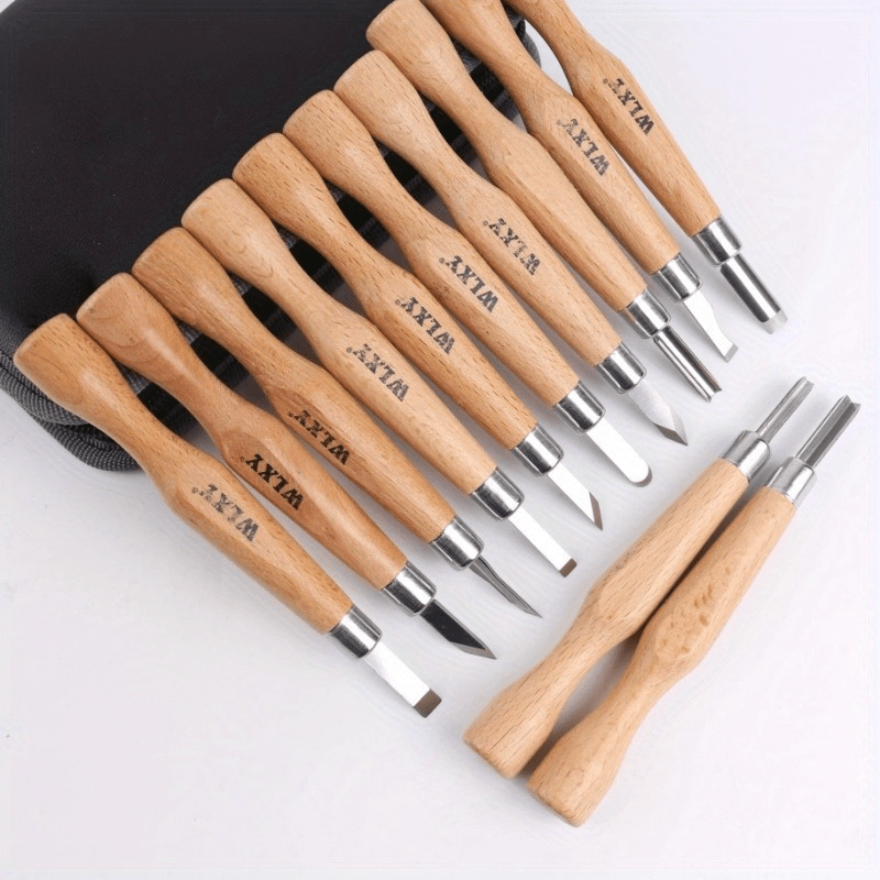 12개의 전문가용 목재 조각 끌과 칼 세트(연마석 포함 - Woodworking Knife 리뷰 및 가격