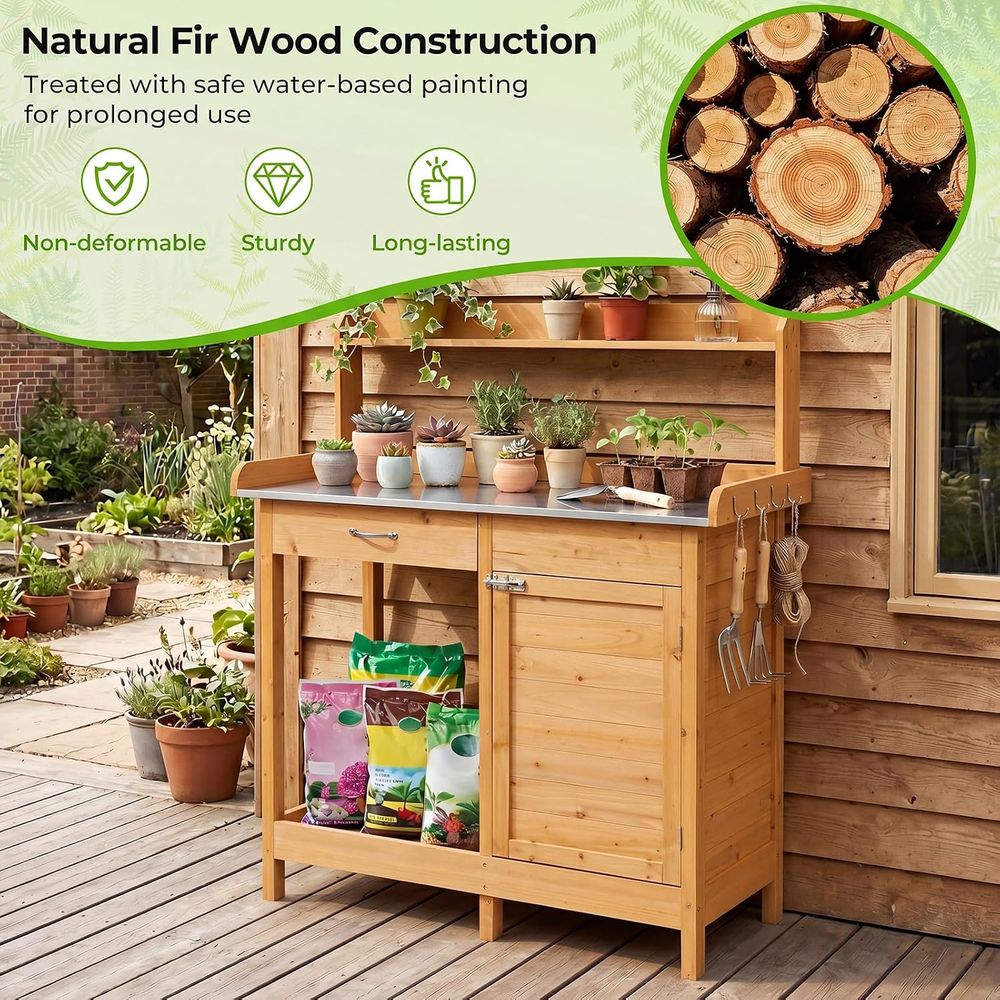 야외 화분 키우기용 테이블, 나무 정원 작업대, 수납장 - Woodworking Workbench 리뷰 및 가격