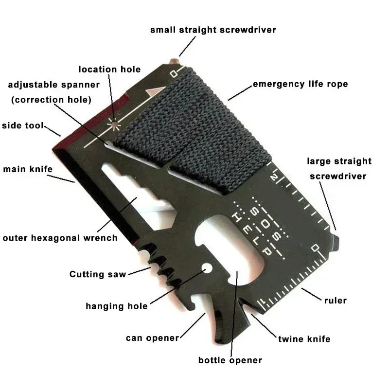 다기능 스테인리스 스틸 구조 나이프 카드, 파라코드 포 - Card Scraper Steel 리뷰 및 가격