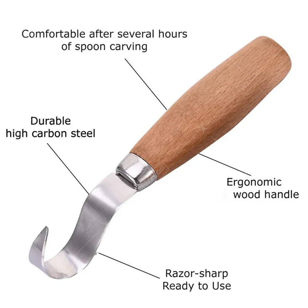 WXCOO 인체공학적 목공 조각용 훅 치즐 나이프, 숟 - Woodworking Company 리뷰 및 가격